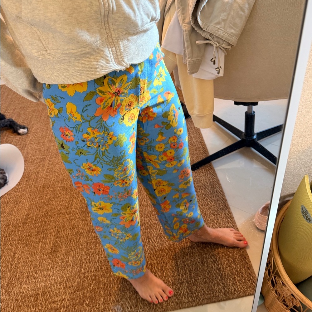 vintage 100% silk floral pants - Picture 3 of 5
